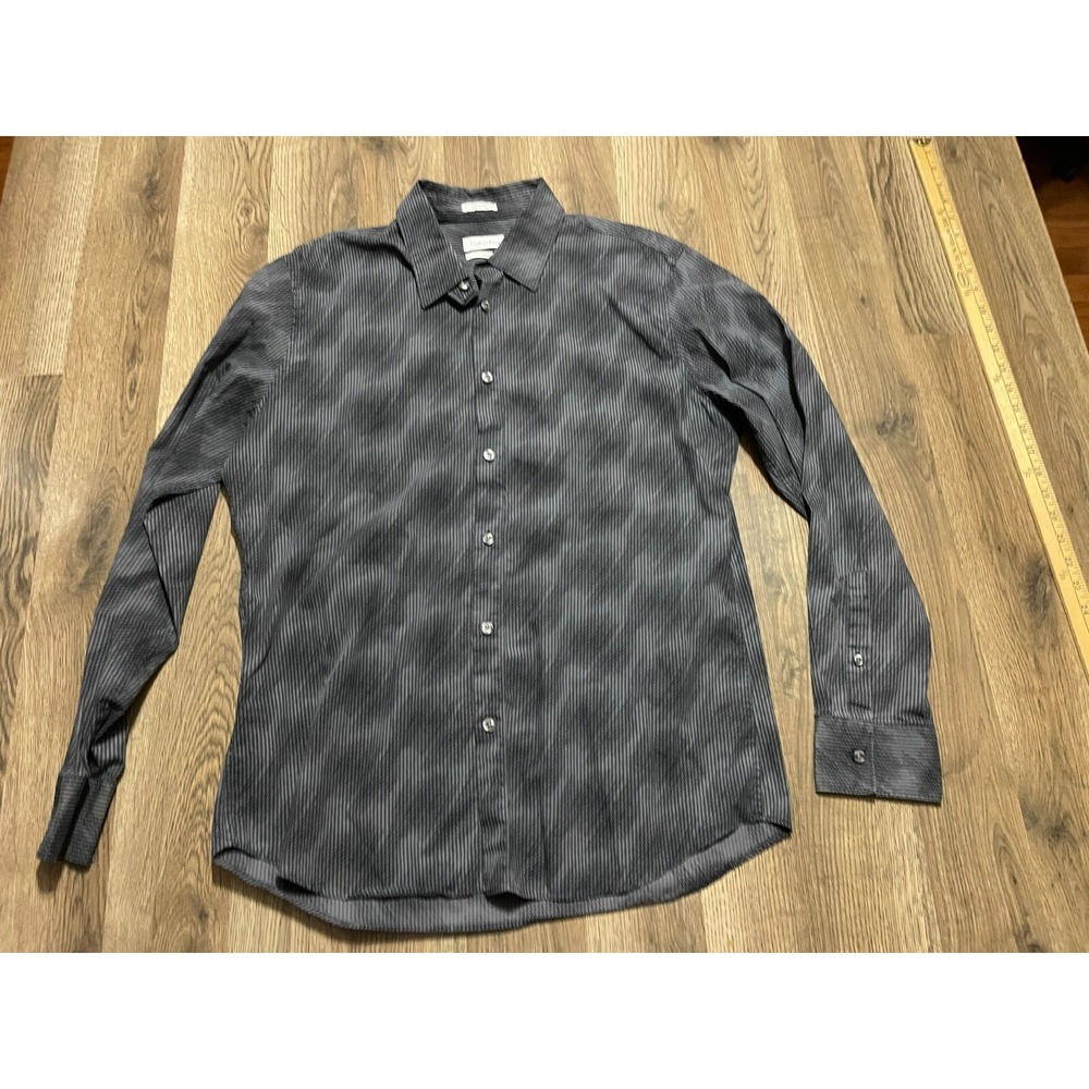 Calvin Klein Collection Shirt, Men's Size Large, Gray, Button Up, Slim Fit
